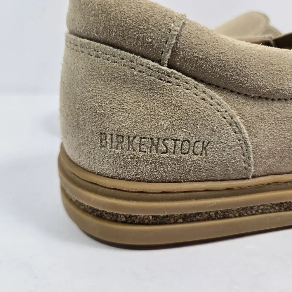 Birkenstock Women's Beige Suede Slip-On Flats